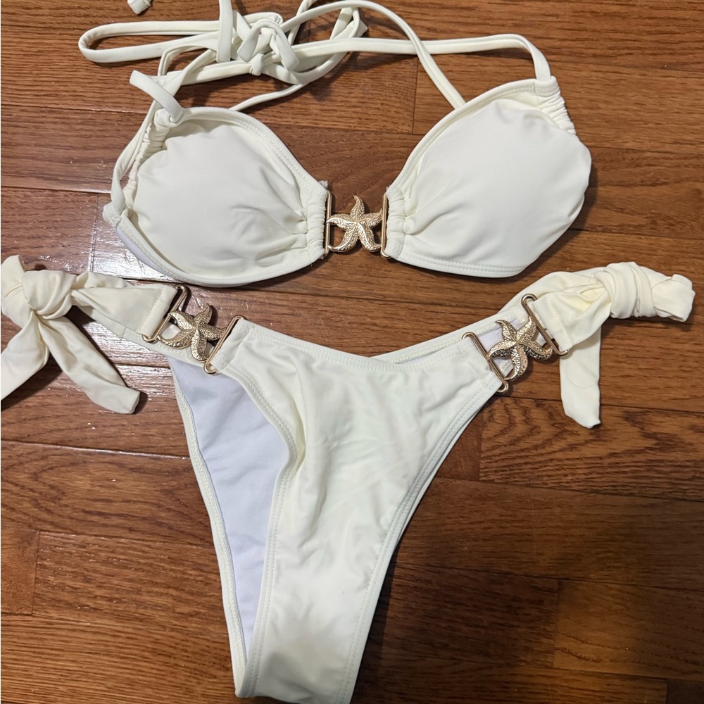 White Swim suit & wrap cover up
